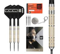 Target Darts Dimitri Van den Bergh Steel Tip 95K Dart Set, 22G/23G/24G | 95% Tungsten Darts, K-Flex No.2 Flights & Shafts, Swiss DX Points Black & SP Tool Included | Player Edition Professional Dart