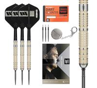 Target Darts Dimitri Van den Bergh Steel Tip 95K Dart Set, 22G/23G/24G | 95% Tungsten Darts, K-Flex No.2 Flights & Shafts, Swiss DX Points Black & SP Tool Included | Player Edition Professional Dart