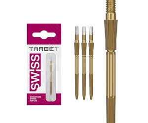 Target Darts Elysian Archetype 43 Swiss Point | 3 Pack Set of Tips | 35MM - Gold | Change Dart Points, Swiss Storm Points, Professional Darts Accessories