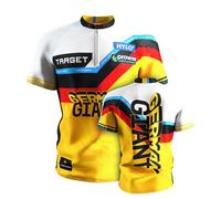 Target Darts Gabriel Clemens Dart Shirt 2025, Size: 3XL | World Championship Mens Darts Shirt, Adult Cool Play Collarless Dart Top, Dartboards Top Men, German Giant Player Edition T Shirt Yellow Mix