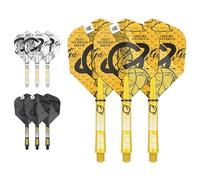 TARGET Darts Gabriel Clemens Ink Design No.6 Dart Flights & Intermediate (41mm) Shafts Stems - 9 Flights and 9 Shafts in Total