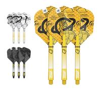 TARGET Darts Gabriel Clemens Ink Design No.6 Dart Flights & Medium (48mm) Shafts Stems - 9 Flights and 9 Shafts in Total