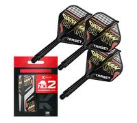 Target Darts Gabriel Clemens K Flex Flights and Shaft System, No.2 | Pack of 3 Kflex All In One Flights, Player Edition Darts Accessories | K-Flex Dart Stem Short/Intermediate/Medium