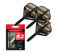 Target Darts Gabriel Clemens K Flex Flights and Shaft System, No.2 | Pack of 3 Kflex All In One Flights, Player Edition Darts Accessories | K-Flex Dart Stem Short/Intermediate/Medium