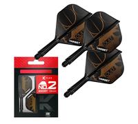 Target Darts K-Flex Cult Dart Flights & Shafts, No.2 (Short, 19mm) | Pack of 3 Kflex Integrated Flight & Shaft System, All In One Moulded Stem | Professional Dart Accessories