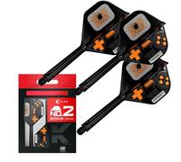 Target Darts K-Flex Game Over Dart Flights & Shafts, No.2 (Medium, 33mm) | Pack of 3 Kflex Integrated Flight & Shaft System, All In One Moulded Stem | Professional Dart Accessories