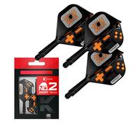 Target Darts K-Flex Game Over Dart Flights & Shafts, No.2 (Short, 19mm) | Pack of 3 Kflex Integrated Flight & Shaft System, All In One Moulded Stem | Professional Dart Accessories