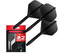 Target Darts K Flex Integrated Dart Flights And Shafts, No.2 Black (Medium) | Pack Of 3 K-Flex - No2, Kflex All In One Moulded Dart Flight & Stem | Professional Dart Accessories