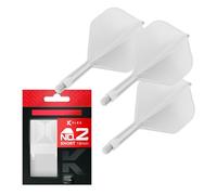 TARGET Darts K Flex Integrated Dart Flights And Shafts, No.2 White (Short) | Pack Of 3 K-Flex - No2, Kflex All In One Moulded Dart Flight & Stem | Professional Dart Accessories