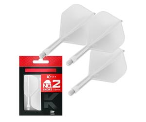 Target Darts K Flex Integrated Dart Flights And Shafts, No.2 White (Short) | Pack Of 3 K-Flex - No2, Kflex All In One Moulded Dart Flight & Stem | Professional Dart Accessories