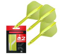 TARGET Darts K Flex Integrated Dart Flights And Shafts, No.2 Yellow (Intermediate) | Pack Of 3 K-Flex - No2, Kflex All In One Moulded Dart Flight & Stem | Professional Dart Accessories