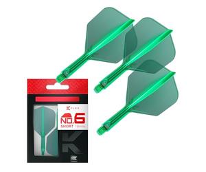 Target Darts K Flex Integrated Dart Flights And Shafts, No.6 Green (Short) | Pack Of 3 K-Flex - No6, Kflex All In One Moulded Dart Flight & Stem | Professional Dart Accessories