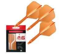 TARGET Darts K Flex Integrated Dart Flights And Shafts, No.6 Orange (Intermediate) | Pack Of 3 K-Flex - No6, Kflex All In One Moulded Dart Flight & Stem | Professional Dart Accessories