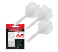 TARGET Darts K Flex Integrated Dart Flights And Shafts, No.6 White (Intermediate) | Pack Of 3 K-Flex - No6, Kflex All In One Moulded Dart Flight & Stem | Professional Dart Accessories