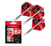 Target Darts K-Flex Press Start Dart Flights & Shafts, No.2 (Short, 19mm) | Pack of 3 Kflex Integrated Flight & Shaft System, All In One Moulded Stem | Professional Dart Accessories