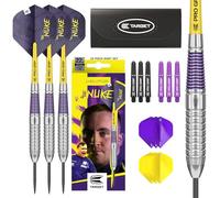 Darts Luke Littler Brass Steel Tip Darts Set - 22G Steel Tip Dart, The Nuke Player Edition Dart Set, Dart Accessories