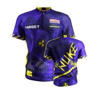 TARGET Darts Luke Littler Dart Shirt 2025, Size: 3XL | World Championship Mens Darts Shirt, Adult Cool Play Collarless Dart Top, Dartboards Top Men, The Nuke Player Edition T Shirt