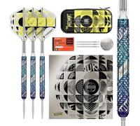 Target Darts Luke Littler Edge Steel Tip Swiss Point Dart Set, 22G/23G/24G | 95% Tungsten Darts, “The Nuke” Player Edition with Takoma Wallet, Additional Fire Points & No.2 K-Flex Flights