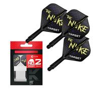 TARGET Darts Luke Littler K Flex Flights and Shaft System, No.2 (Short, 19mm) | Pack of 3 Kflex All In One Flights, The Nuke Player Edition Darts Accessories | K-Flex Dart Stem