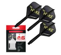TARGET Darts Luke Littler K Flex Flights and Shaft System, No.6 (Intermediate, 26mm) | Pack of 3 Kflex All In One Flights, The Nuke Player Edition