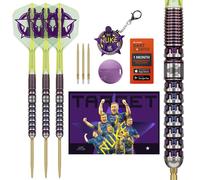 Target Darts Luke Littler World Champion Steel Tip Swiss Point Darts, 90% Tungsten Dart Set, 23G | The Nuke 2025 Special Edition K-Flex, Key Ring, Spare SLK Swiss Points and Premium Tool Included