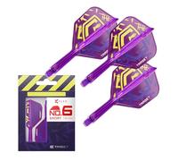 Target Darts Luke Littler World Champion K Flex Flights and Shaft System, No.2/No.6 | The Nuke 2025 Edition Kflex, All In One Integrated Flights and Shafts (Pack of 3) - Short/Intermediate/Medium