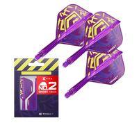 TARGET Darts Luke Littler World Champion K Flex Flights and Shaft System, No.2 | The Nuke 2025 Edition Kflex, All In One Integrated Flights and Shafts (Pack of 3) - Short, 19mm