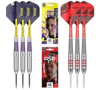 Target Darts Luke “The Nuke” Littler vs Nathan “The Asp” Aspinall Player Edition Twin Darts Set | 22G Steel Tip Brass Dart Set, Flights, Shafts & Case Included