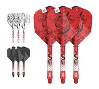 TARGET Darts Nathan Aspinall Ink Design No.6 Dart Flights & Medium (48mm) Shafts Stems - 9 Flights and 9 Shafts in Total