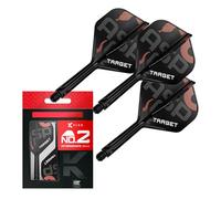 Target Darts Nathan Aspinall K Flex Flights and Shaft System, No.2 | Pack of 3 Kflex All In One Flights, Player Edition Darts Accessories | K-Flex Dart Stem Short/Intermediate/Medium