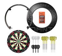 TARGET Darts Omni Ultimate Home Set up | Auto Scoring System with Wall Protection Surround and TOR Dart Board | LED lighting System| 90% Tungsten Steel Tip Darts and No.6 K-Flex