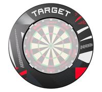 Target Darts Patterned Notched Dart Board Surround Ring, Red/Black/Grey | Indoor Outdoor Dartboard Protection Ring, Protect Wall, Compatible With All Dart Boards, Professional Home Setup Accessories