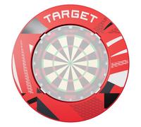 Target Darts Patterned Notched Dart Board Surround Ring, Red/Black/Grey | Indoor Outdoor Dartboard Protection Ring, Protect Wall, Compatible With All Dart Boards, Professional Home Setup Accessories