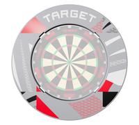 Target Darts Patterned Notched Dart Board Surround Ring, Red/Black/Grey | Indoor Outdoor Dartboard Protection Ring, Protect Wall, Compatible With All Dart Boards, Professional Home Setup Accessories