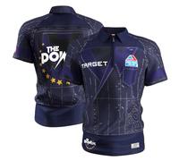 Target Darts Phil Taylor 2027 Official Playing Shirt, Adult Sizes S-4XL | Sizes Small-4XL, The Power, Navy, Breathable Performance Fabric Men's Dart Player Top, Quarter Zip, Pinstripe, Collared