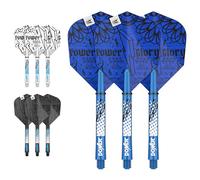 TARGET Darts Phil Taylor Ink Design No.6 Dart Flights & Medium (48mm) Shafts Stems - 9 Flights and 9 Shafts in Total
