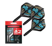 Target Darts Phil Taylor K Flex Flights and Shaft System, No.2 | Pack of 3 Kflex All In One Flights, Player Edition Darts Accessories | K-Flex Dart Stem - Short (19mm)