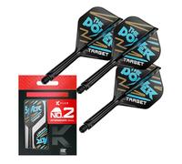 Target Darts Phil Taylor K Flex Flights and Shaft System, No.2 | Pack of 3 Kflex All In One Flights, Player Edition Darts Accessories | K-Flex Dart Stem - Intermediate (26mm)