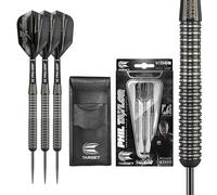 TARGET Darts Phil Taylor Power 8-Zero 1 Black Steel Tip Darts, 80% Tungsten Dart Set, P8Z1, 21G | Player Edition Darts with Fixed Points | Black Darts Case Included