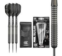 TARGET Darts Phil Taylor Power 8-Zero 1 Black Steel Tip Darts, 80% Tungsten Dart Set, P8Z1, 25G | Player Edition Darts with Fixed Points | Black Darts Case Included