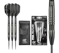 TARGET Darts Phil Taylor Power 8-Zero 3 Black Steel Tip Darts, 80% Tungsten Dart Set, P8Z3, 22G | Player Edition Darts with Fixed Points | Black Darts Case Included