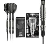 TARGET Darts Phil Taylor Power 8-Zero 3 Black Steel Tip Darts, 80% Tungsten Dart Set, P8Z3, 24G | Player Edition Darts with Fixed Points | Black Darts Case Included