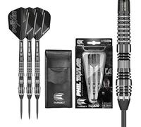 TARGET Darts Phil Taylor Power 8-Zero 4 Black Steel Tip Darts, 80% Tungsten Dart Set, P8Z4, 23G | Player Edition Darts with Fixed Points | Black Darts Case Included