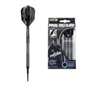 Target Darts Phil Taylor Power 8Zero Black P8Z2 80% Titanium Soft Tip Darts Precision Ringed Grip, 19g