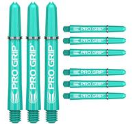 Target Darts Pro Grip Shafts - Set of 9 | Aqua, Short (34mm) | Dart Stems, Professional Darts Accessories, 2BA Shaft Multipack with Rings