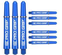 Target Darts Pro Grip Shafts - Set of 9 | Blue, Short (34mm) | Dart Stems, Professional Darts Accessories, 2BA Shaft Multipack with Rings