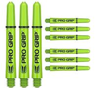 Target Darts Pro Grip Shafts - Set of 9 | Green, Medium (48mm) | Dart Stems, Professional Darts Accessories, 2BA Shaft Multipack with Rings