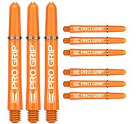 Target Darts Pro Grip Shafts - Set of 9 | Orange, Medium (48mm) | Dart Stems, Professional Darts Accessories, 2BA Shaft Multipack with Rings