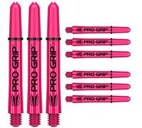 Target Darts Pro Grip Shafts - Set of 9 | Pink, Medium (48mm) | Dart Stems, Professional Darts Accessories, 2BA Shaft Multipack with Rings