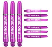 Target Darts Pro Grip Shafts - Set of 9 | Purple, Intermediate (41mm) | Dart Stems, Professional Darts Accessories, 2BA Shaft Multipack with Rings